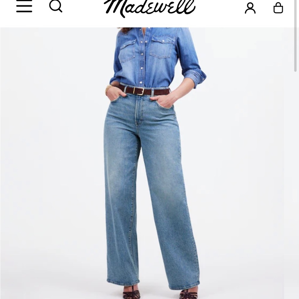 Madewell Curvy Perfect Vintage Wide Leg Jeans Womens 28T High Rise